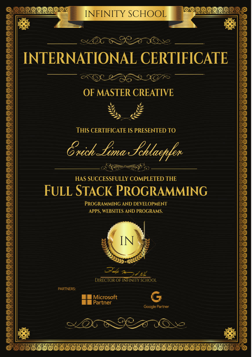 Certificado Infinity School: Full Stack Programming